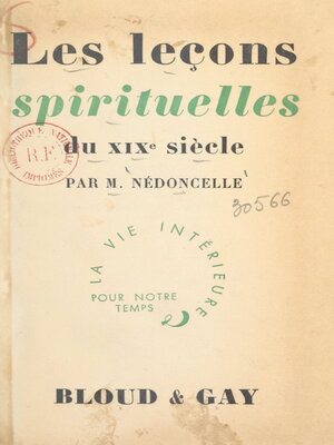 cover image of Les leçons spirituelles du XIXe siècle